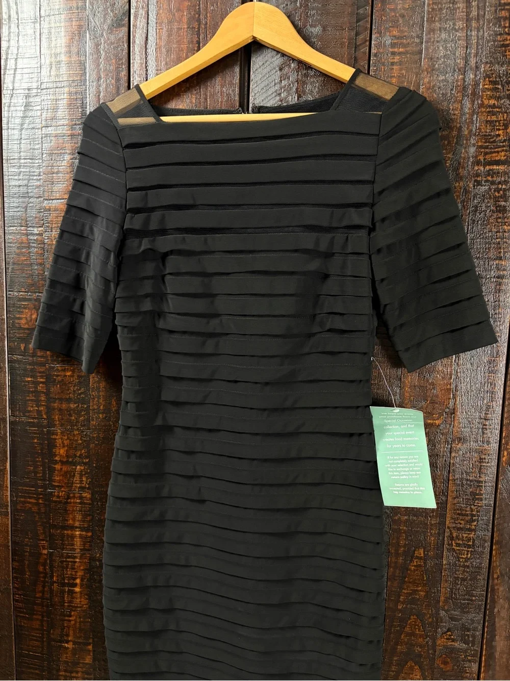 Simply Liliana Black Pleated Sheath Dress Size 4